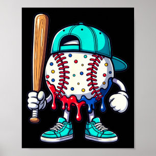 Baseboll livsstil 101 kläder ungdom dränering base poster