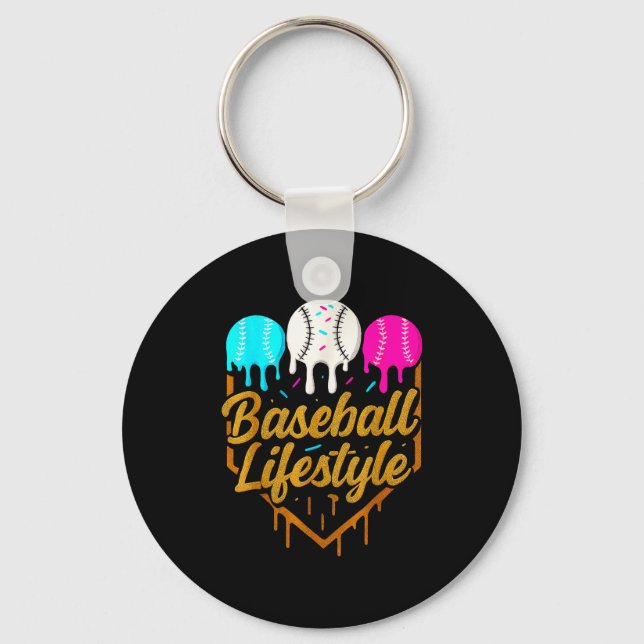 Baseboll livsstil, Baseboll Drip Glass  Nyckelring (Framsida)