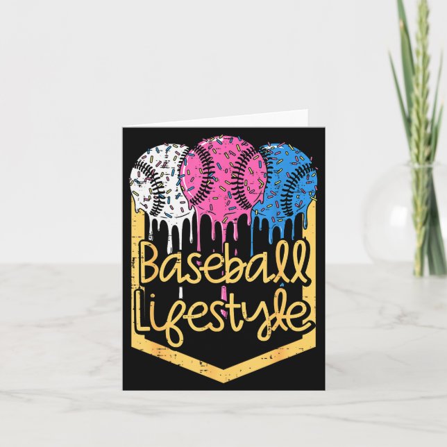 Baseboll livsstil boll sprinkles dropp pojkar barn kort (Framsida)