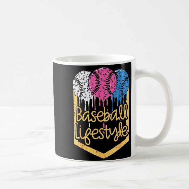Baseboll Livsstil Boll Strössel Dropp Pojkar Barn  Kaffemugg (Höger)