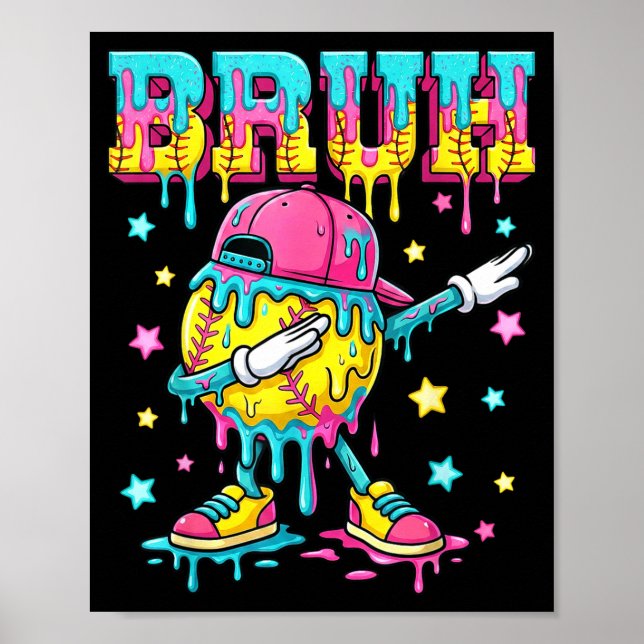 Baseboll livsstil kläder ungdom drip baseboll poster (Framsidan)