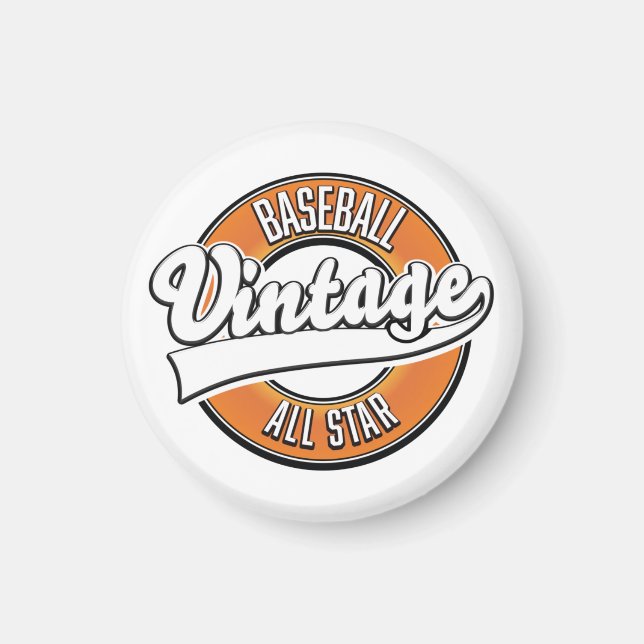 Baseboll logotyp i vintage-stil. magnet (Framsidan)
