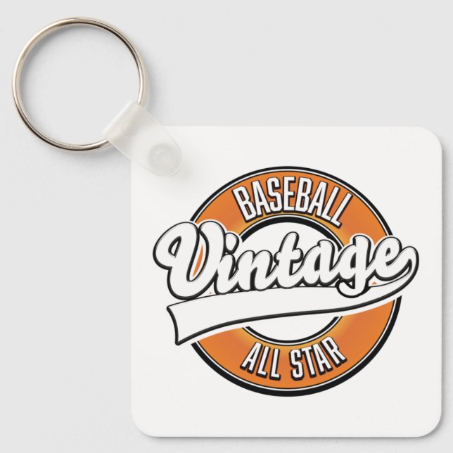 Baseboll logotyp i vintage-stil. nyckelring (Framsida)