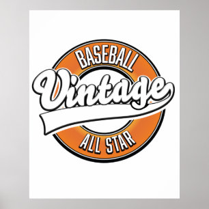 Baseboll logotyp i vintage-stil. poster