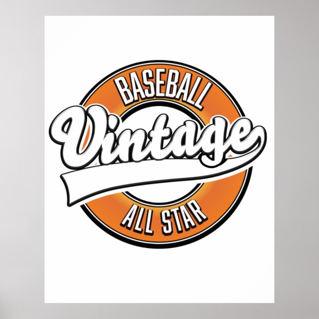 Baseboll logotyp i vintage-stil. poster (Framsidan)