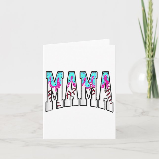 Baseboll Mama Coquette Bow Game Day Baseboll Mamma Kort (Framsida)
