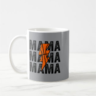 Baseboll Mama Distressed Blixtbolt Mamma Kaffemugg