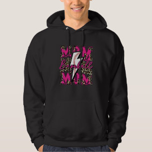 Baseboll Mamma Baseboll Blixt Leoparderosa Hoodie