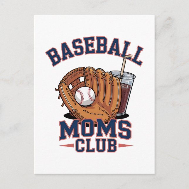 Baseboll Mamma Klubb Mors Dag Vykort (Framsida)