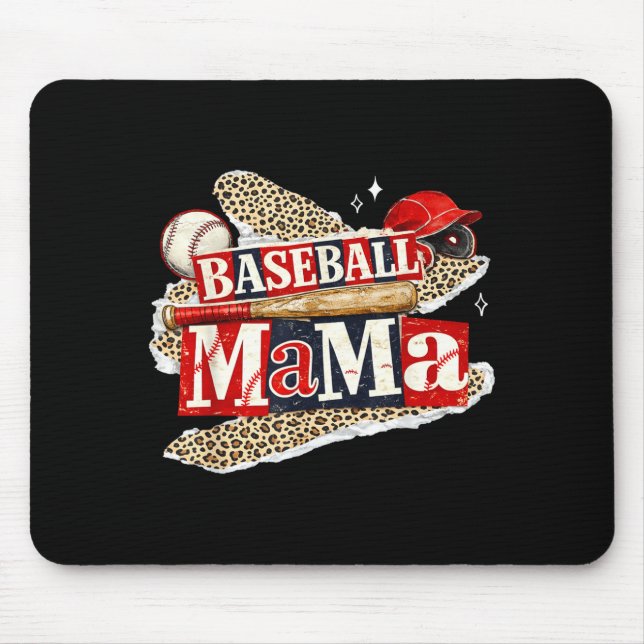 Baseboll mamma leopard matchdag baseboll säsong fö musmatta (Framsidan)