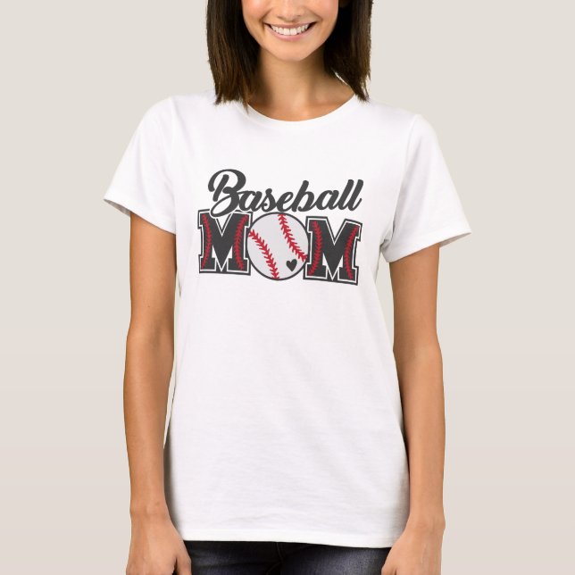 Baseboll Mamma. Sport.  T-Shirt (Framsida)