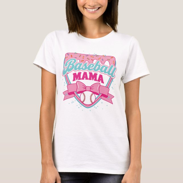 Baseboll Mamma. T Shirt (Framsida)