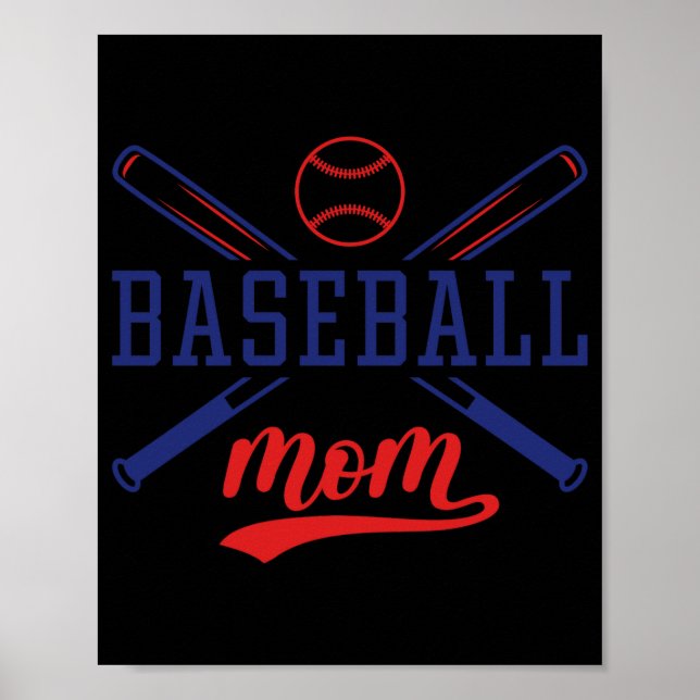 Baseboll Mamma T Tröja  Poster (Framsidan)