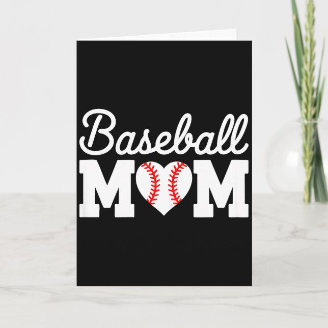 Baseboll mammas t-shirt kvinnor baseboll hjärta mo kort (Framsida)