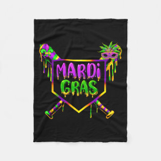 Baseboll Mardi Gras Karneval Fest Mask Glass Fleecefilt
