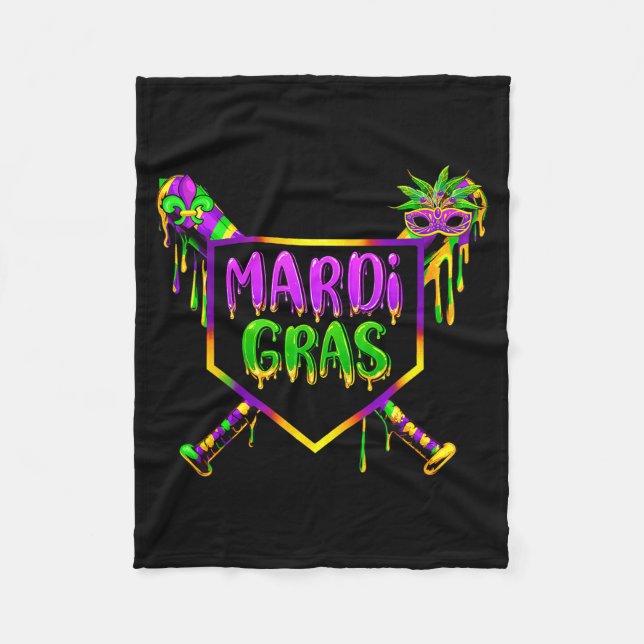 Baseboll Mardi Gras Karneval Fest Mask Glass  Fleecefilt (Framsidan)