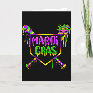 Baseboll Mardi Gras Karneval Fest Mask Glass Kort