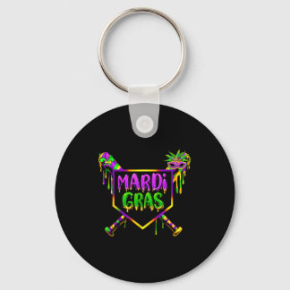 Baseboll Mardi Gras Karneval Fest Mask Glass Nyckelring