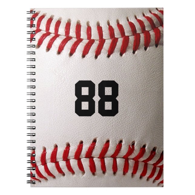 Baseboll med anpassningsbart nummer anteckningsbok (Framsidan)