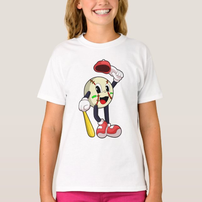 Baseboll med basebollträ t shirt (Framsida)