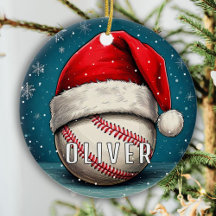Baseboll med tomteluva snöflingor