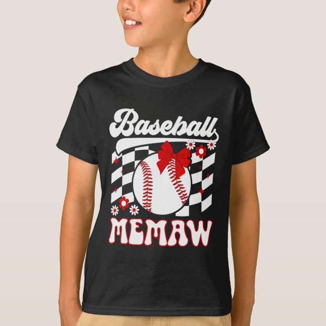 Baseboll-Memaw Groovy Memaw Av En Baseboll-Spelare T Shirt (Framsida)