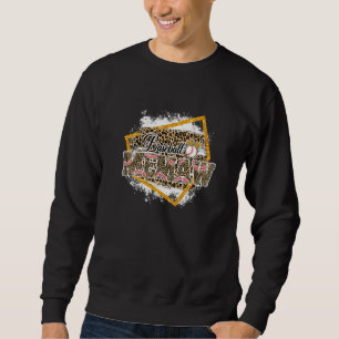 Baseboll Memaw Leopard Blekad Matchande Familj Lång Ärmad Tröja