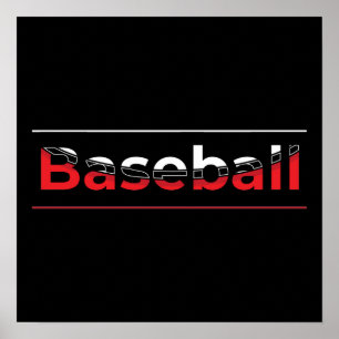 Baseboll - minimalistisk konst geometrisk båge poster