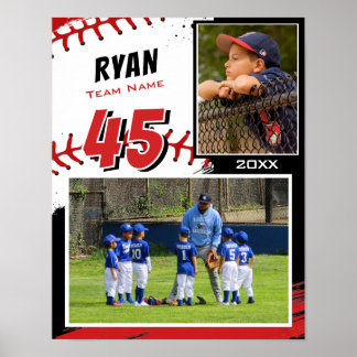 Baseboll Minneskamrat Spelarlag Foto Poster