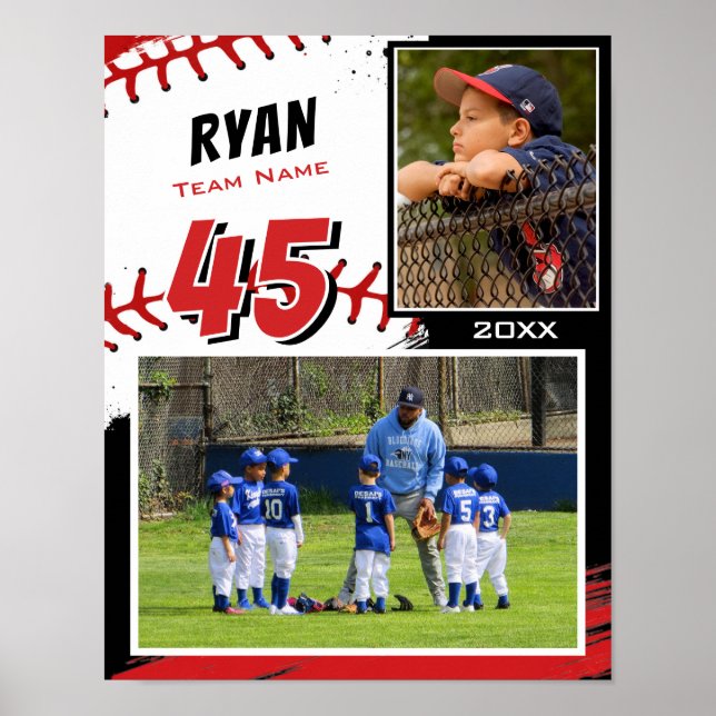 Baseboll Minneskamrat Spelarlag Foto Poster (Framsidan)