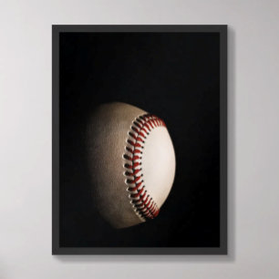 Baseboll Mörk Texturerad Minimalistisk Poster