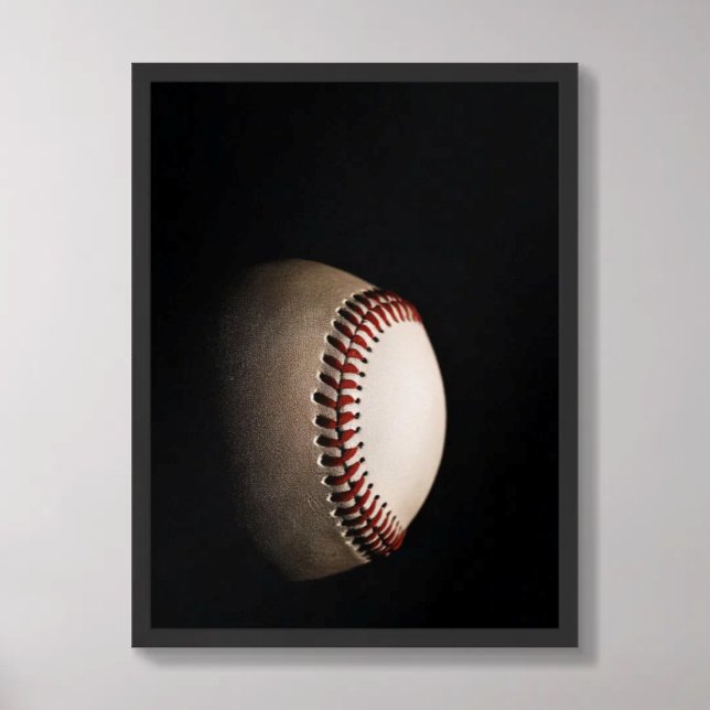 Baseboll Mörk Texturerad Minimalistisk Poster (Skapare uppladdad)