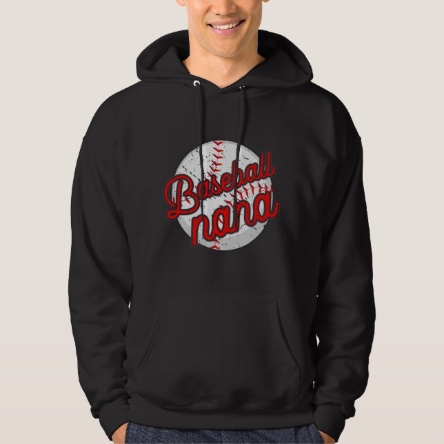 Baseboll Mormor Basebollspelare Mor Hoodie (Framsida)