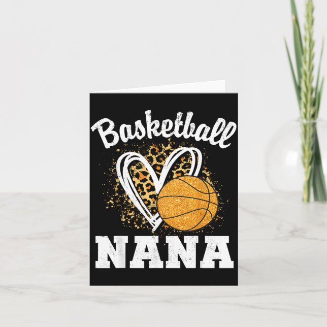 Baseboll Mormor Leopard Hjärtan Matchande Familj Kort (Framsida)
