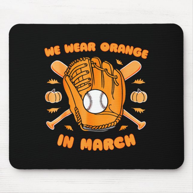 Baseboll Multipel Skleros Medvetenhet Månad Orange Musmatta (Framsidan)