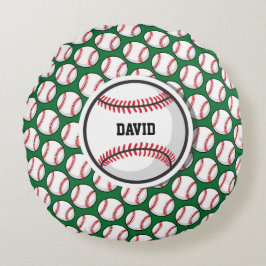 Baseboll Namn Rund Sport Barn Dekor Rolig Kudde