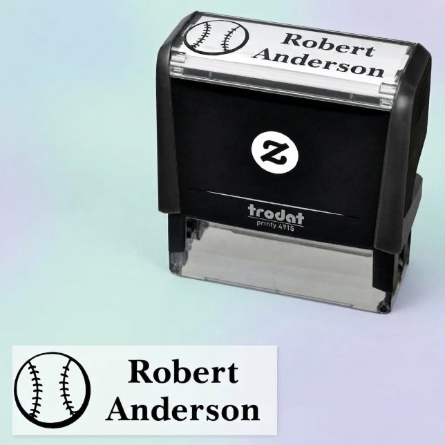 Baseboll Namn Stämpel (Baseball name rubber stamp.)