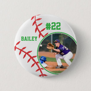 Baseboll Namn Tröja Nummer Foto Knapp