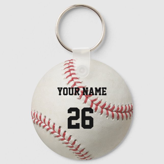 Baseboll nyckelring ID-Märkre DITT NAMN OCH NUMMER (Framsida)