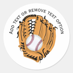 Baseboll och basebollhandske runt klistermärke