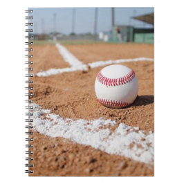 Baseboll och basebollplan anteckningsbok med spiral