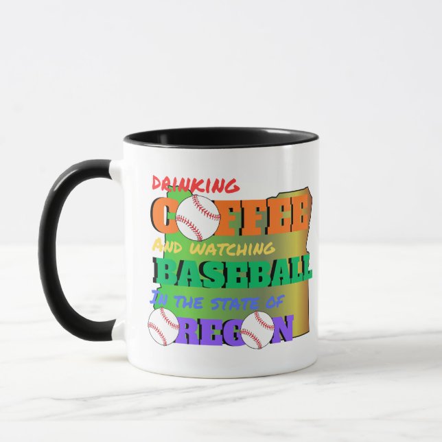 Baseboll och kaffe i Oregon  Mugg (Vänster)