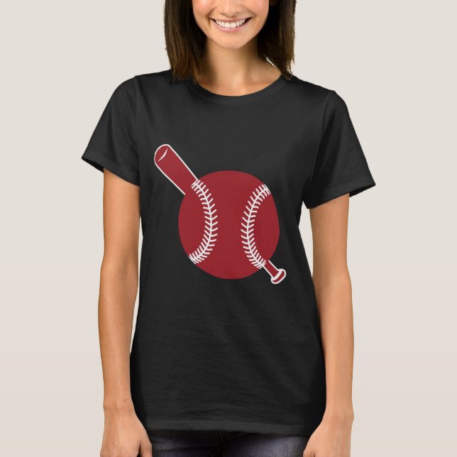 Baseboll och slagträ ikon t shirt (Framsida)
