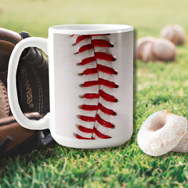 Baseboll och Softboll Röd Syttning Kaffemugg (Skapare uppladdad)