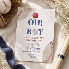 Baseboll Oj, pojke baby shower-inbjudan Inbjudningar