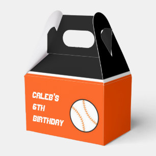 Baseboll Orange & Black Födelsedagsfest Förpacknin Presentaskar