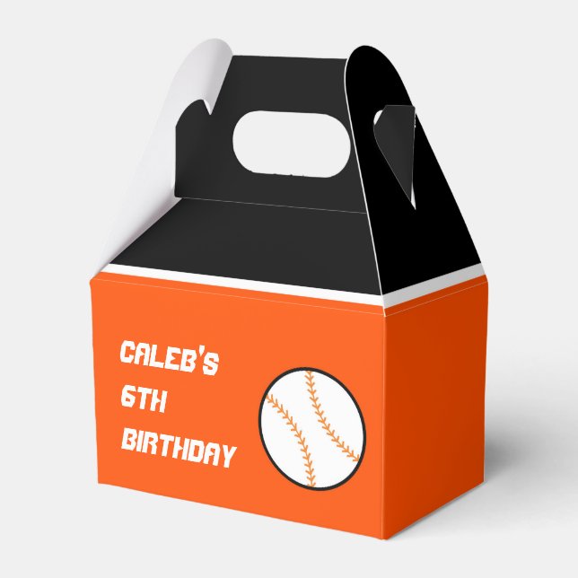 Baseboll Orange & Svart Födelsedagspresent Förpack Presentaskar (Framsidan Sidan)