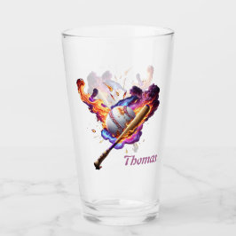 Baseboll på eld. glaskopp