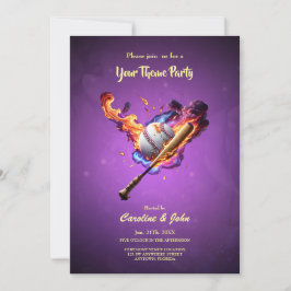 Baseboll på eld. inbjudningar