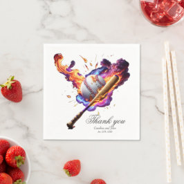 Baseboll på eld. pappersservett